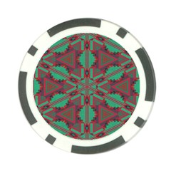 Green Tribal Star Poker Chip Card Guard (10 Pack) by LalyLauraFLM