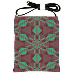 Green Tribal Star Shoulder Sling Bag by LalyLauraFLM