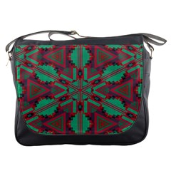 Green Tribal Star Messenger Bag by LalyLauraFLM