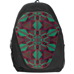 Green Tribal Star Backpack Bag by LalyLauraFLM