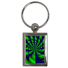 Green Blue Spiral Key Chain (rectangle) by LalyLauraFLM