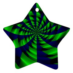 Green Blue Spiral Star Ornament (two Sides) by LalyLauraFLM