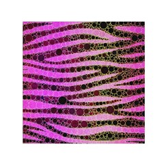 Hot Pink Black Tiger Pattern  Small Satin Scarf (square) by OCDesignss