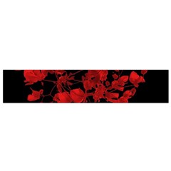 Dark Red Floral Print Flano Scarf (small) by dflcprintsclothing