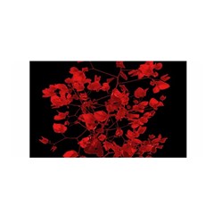 Dark Red Floral Print Satin Wrap by dflcprintsclothing