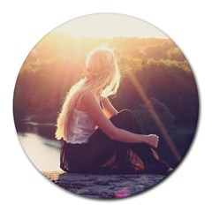 Boho Blonde 8  Mouse Pad (round) by boho