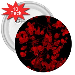 Dark Red Flower 3  Button (10 Pack) by dflcprints