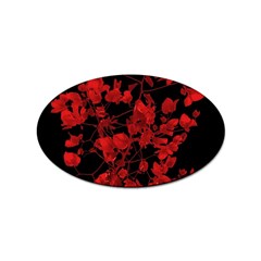 Dark Red Flower Sticker 10 Pack (oval) by dflcprints