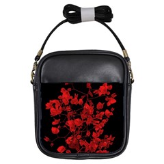 Dark Red Flower Girl s Sling Bag by dflcprints