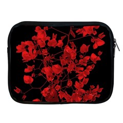 Dark Red Flower Apple Ipad Zippered Sleeve