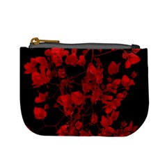 Dark Red Flower Coin Change Purse by dflcprints