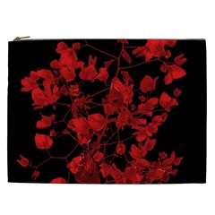 Dark Red Flower Cosmetic Bag (xxl) by dflcprints