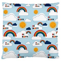 Be Happy Repeat Standard Flano Cushion Case (Two Sides)