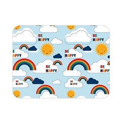 Be Happy Repeat Double Sided Flano Blanket (mini) by Kathrinlegg