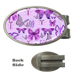 Purple Awareness Butterflies Money Clip (oval) by FunWithFibro