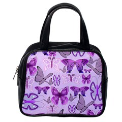 Purple Awareness Butterflies Classic Handbag (one Side) by FunWithFibro