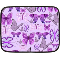 Purple Awareness Butterflies Mini Fleece Blanket (two Sided) by FunWithFibro