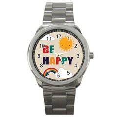 Be Happy Sport Metal Watch by Kathrinlegg