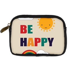 Be Happy Digital Camera Leather Case by Kathrinlegg