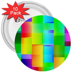 Colorful Gradient Shapes 3  Button (10 Pack) by LalyLauraFLM