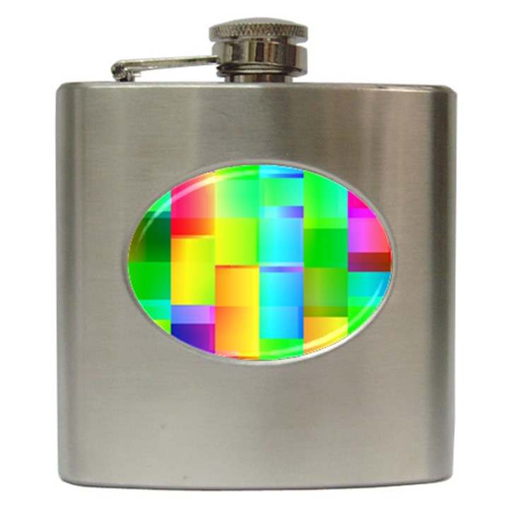 Colorful gradient shapes Hip Flask (6 oz)
