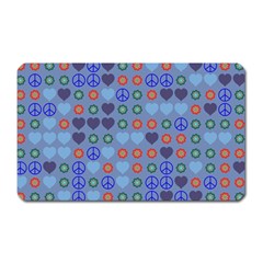 Peace And Love Magnet (rectangular) by LalyLauraFLM