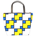 Yellow and blue squares pattern Bucket Bag Back