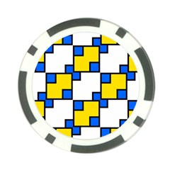 Yellow And Blue Squares Pattern Poker Chip Card Guard (10 Pack)