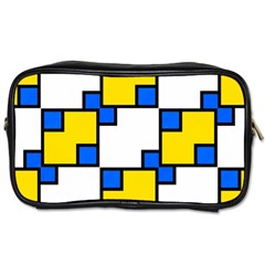 Yellow And Blue Squares Pattern Toiletries Bag (one Side)