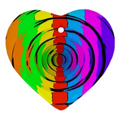 Rainbow Test Pattern Heart Ornament (two Sides) by StuffOrSomething