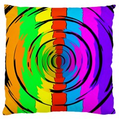 Rainbow Test Pattern Large Flano Cushion Case (two Sides) by StuffOrSomething