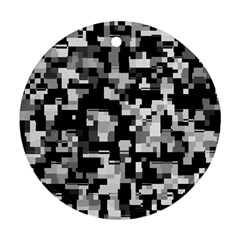 Background Noise In Black & White Round Ornament by StuffOrSomething