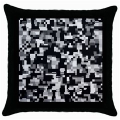 Background Noise In Black & White Black Throw Pillow Case by StuffOrSomething