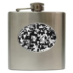 Background Noise In Black & White Hip Flask by StuffOrSomething
