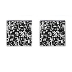 Background Noise In Black & White Cufflinks (square) by StuffOrSomething