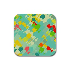 Smudged shapes Rubber Coaster (Square)