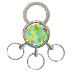 Smudged shapes 3-Ring Key Chain