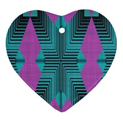 Tribal Purple Rhombus Ornament (heart) by LalyLauraFLM