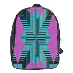 Tribal Purple Rhombus School Bag (xl) by LalyLauraFLM