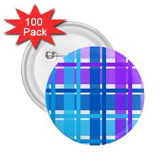 Blue & Purple Gingham Plaid 2 25  Button (100 Pack) by StuffOrSomething