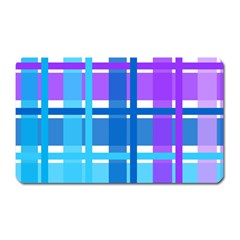 Blue & Purple Gingham Plaid Magnet (rectangular) by StuffOrSomething