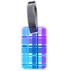 Blue & Purple Gingham Plaid Luggage Tag (two Sides) by StuffOrSomething