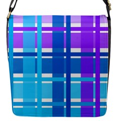 Blue & Purple Gingham Plaid Flap Closure Messenger Bag (small) by StuffOrSomething
