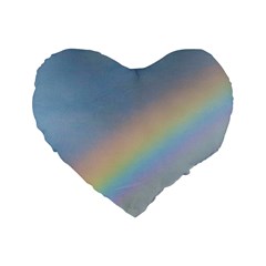 Rainbow Standard 16  Premium Flano Heart Shape Cushion  by yoursparklingshop