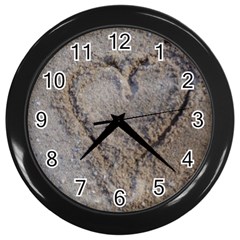 Heart In The Sand Wall Clock (black) by yoursparklingshop