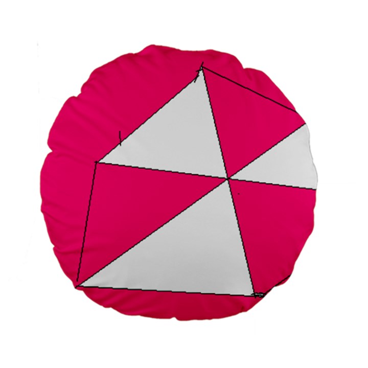 Pink White Art Kids 7000 Standard 15  Premium Round Cushion 