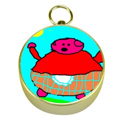 Sweet Pig Knoremans, Art By Kids Gold Compass by yoursparklingshop