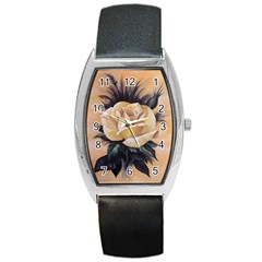 Yellow Rose Tonneau Leather Watch by ArtByThree