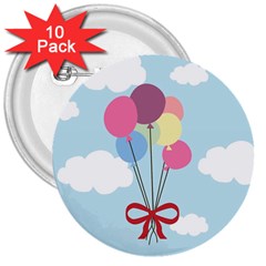 Balloons 3  Button (10 Pack)