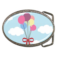 Balloons Belt Buckle (oval) by Kathrinlegg